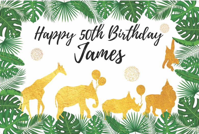 Safari themed personalised backdrop