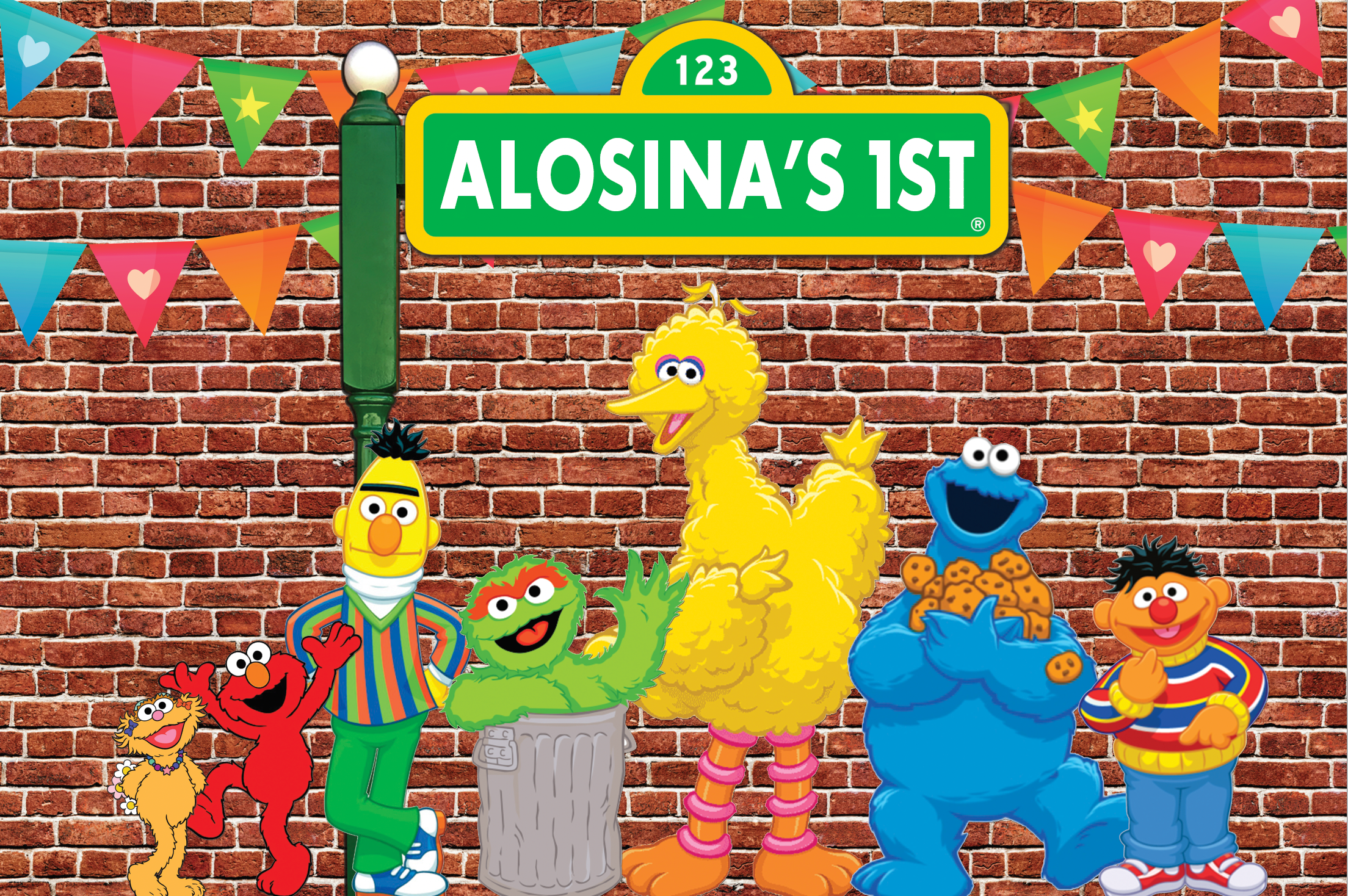 SESAME STREET PERSONALISED BACKDROP