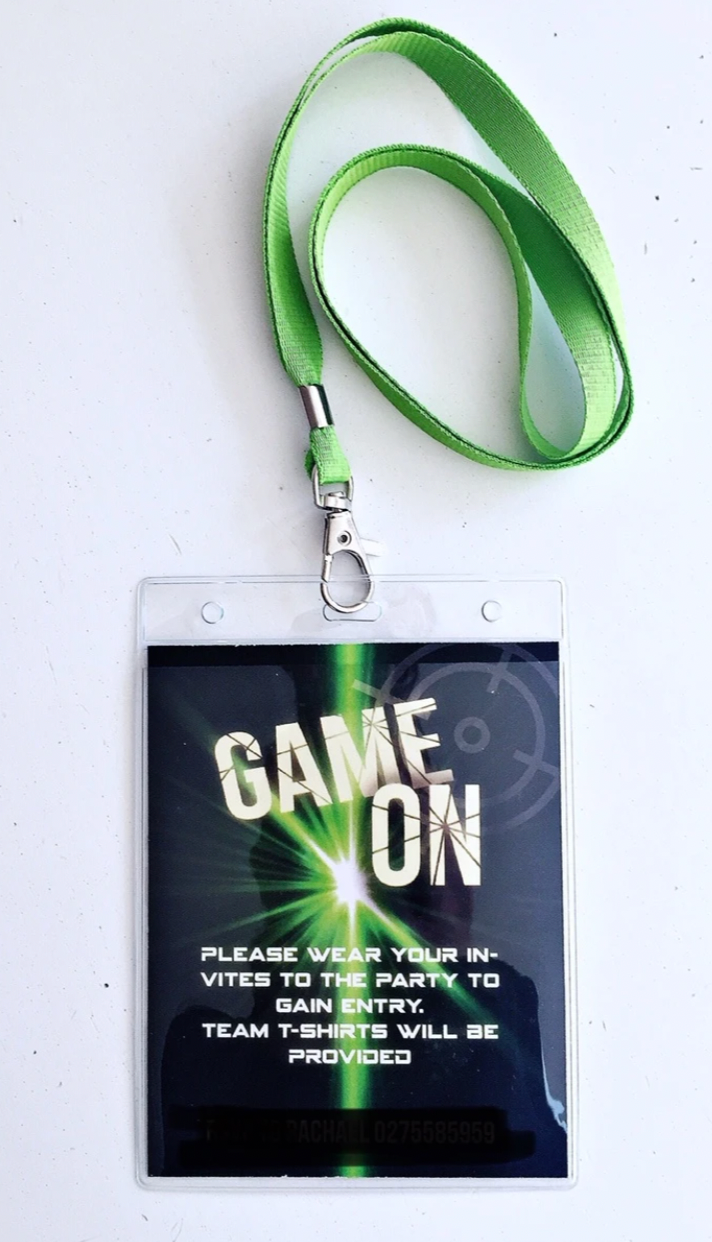 Laser tag party lanyards