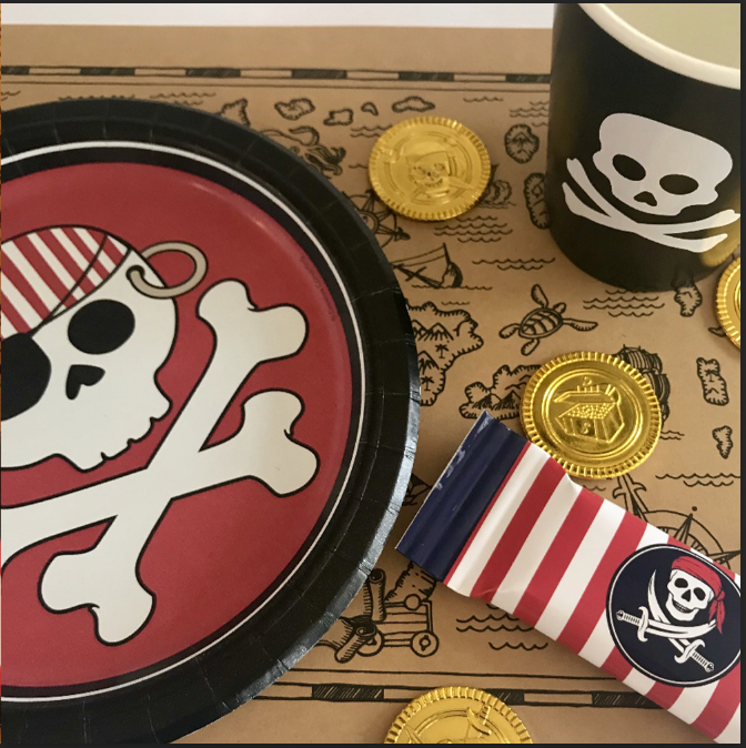 Pirate party supplies pirate plates and cups