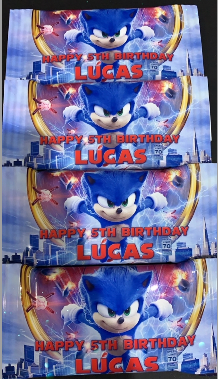 SONIC THE HEDGEHOG PERSONALISED BACKDROP