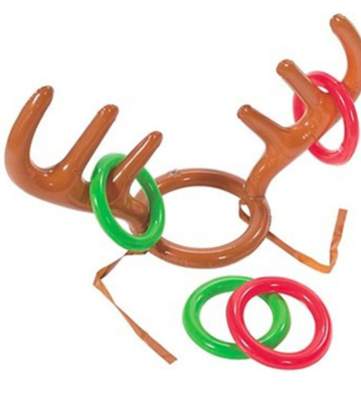 Inflatable reindeer antler party game