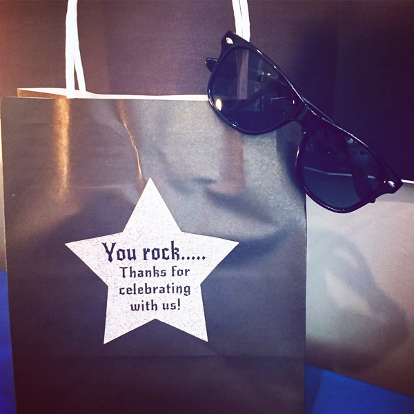 Rockstar party supplies personalised rockstar gift bags
