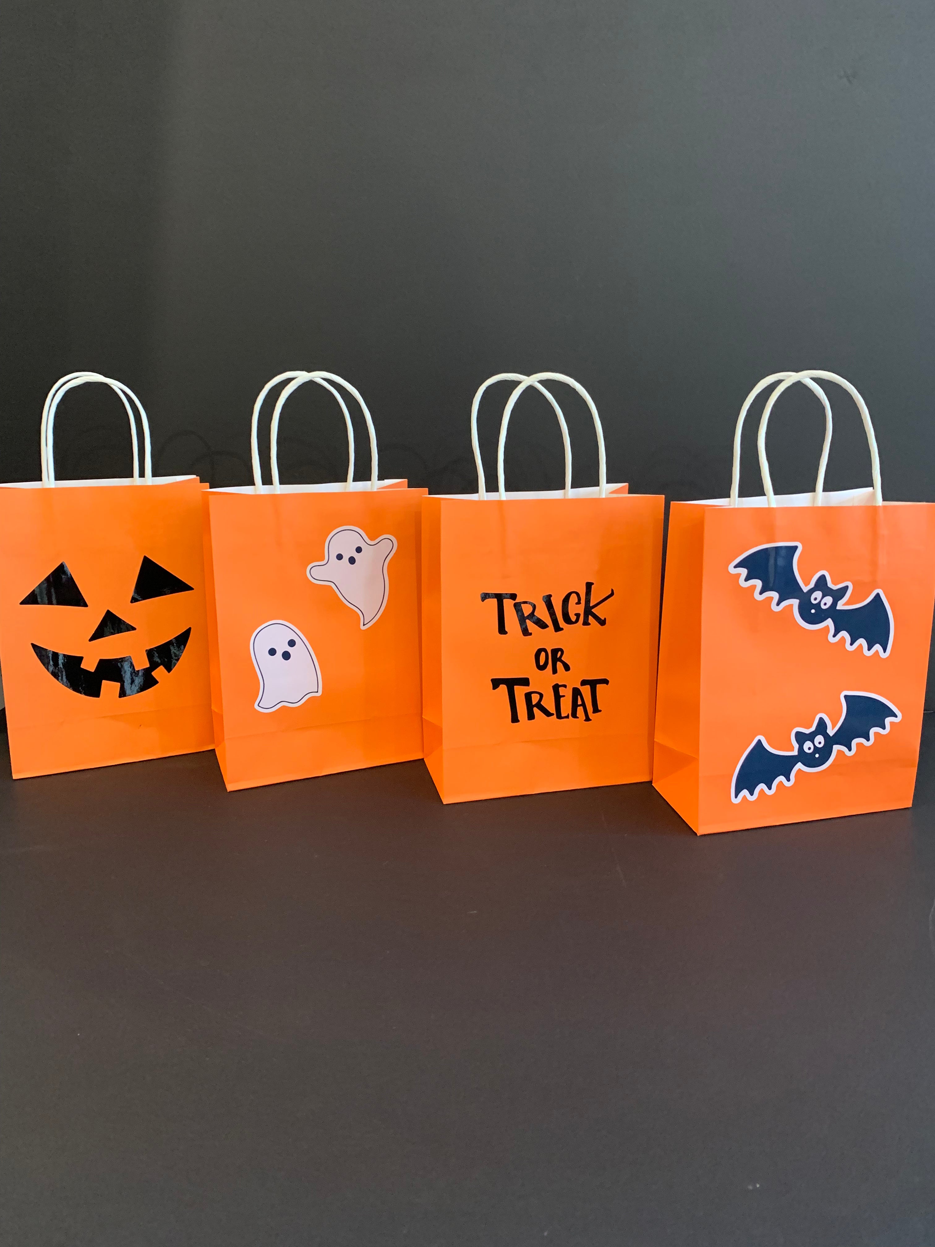 Halloween themed party trick or treat bags