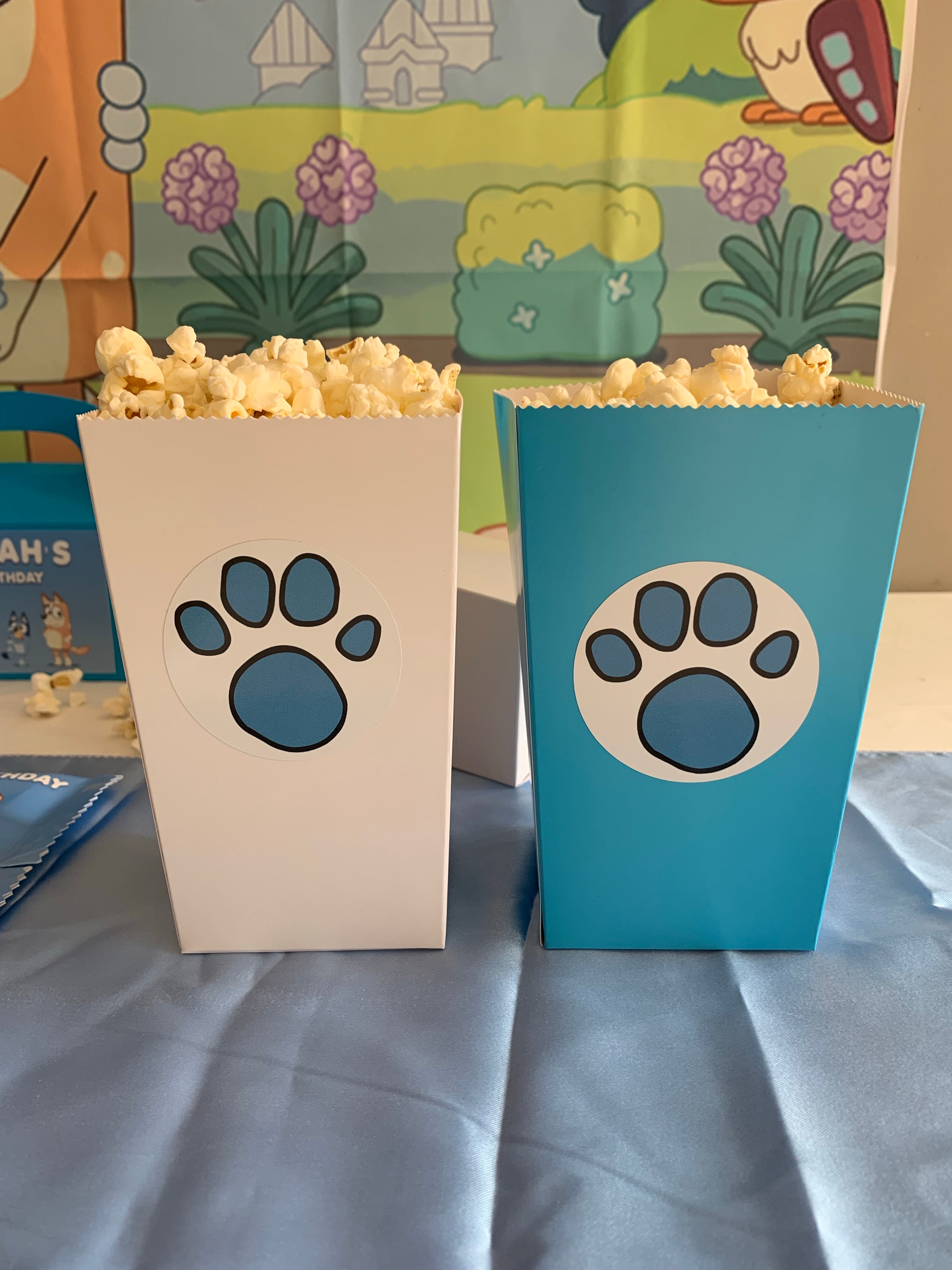 paw print popcorn boxes