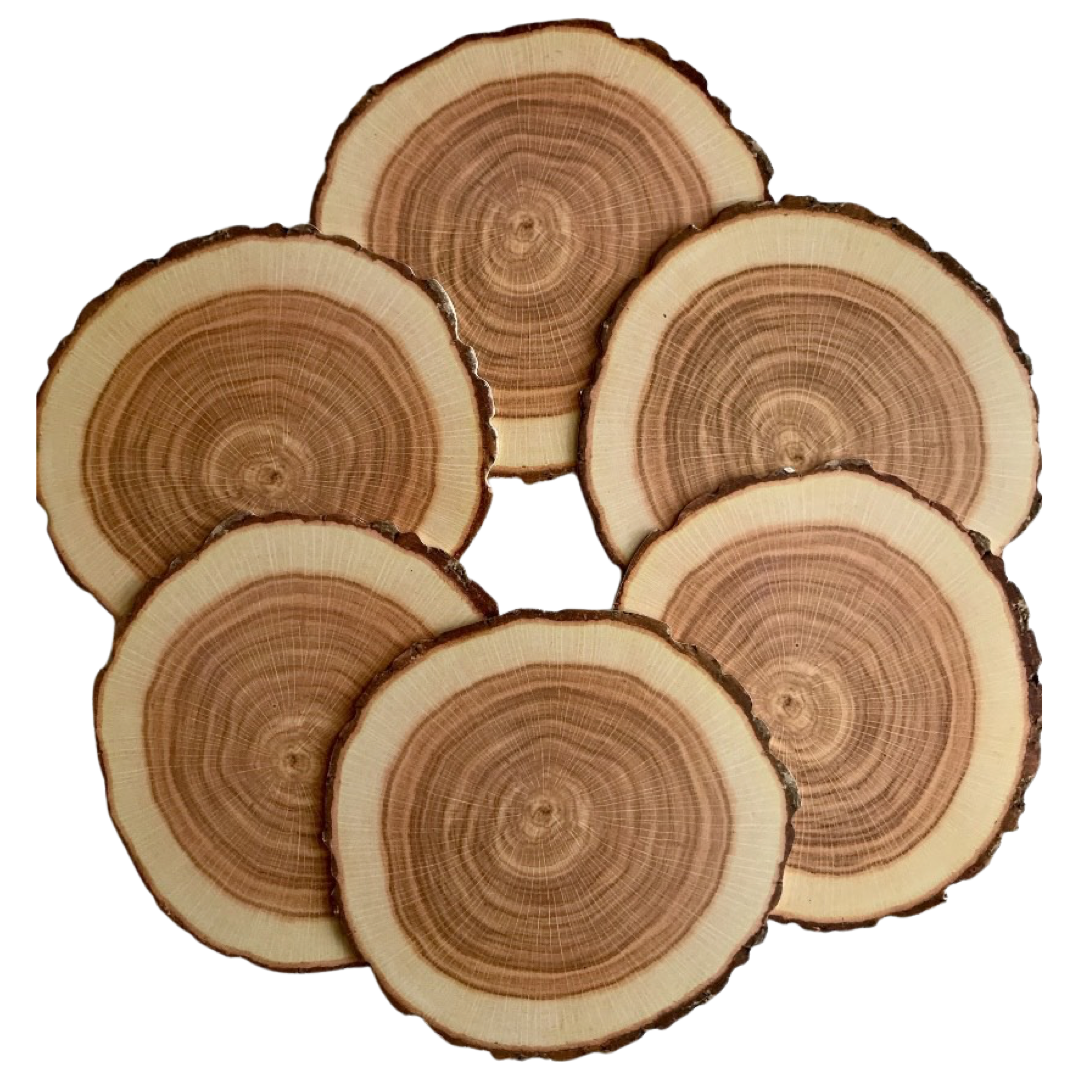 Wood cut coasters