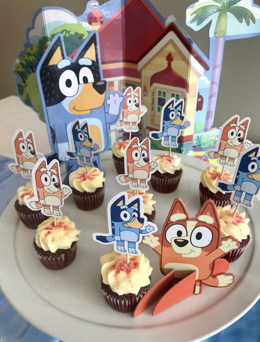 Bluey party cupcake toppers