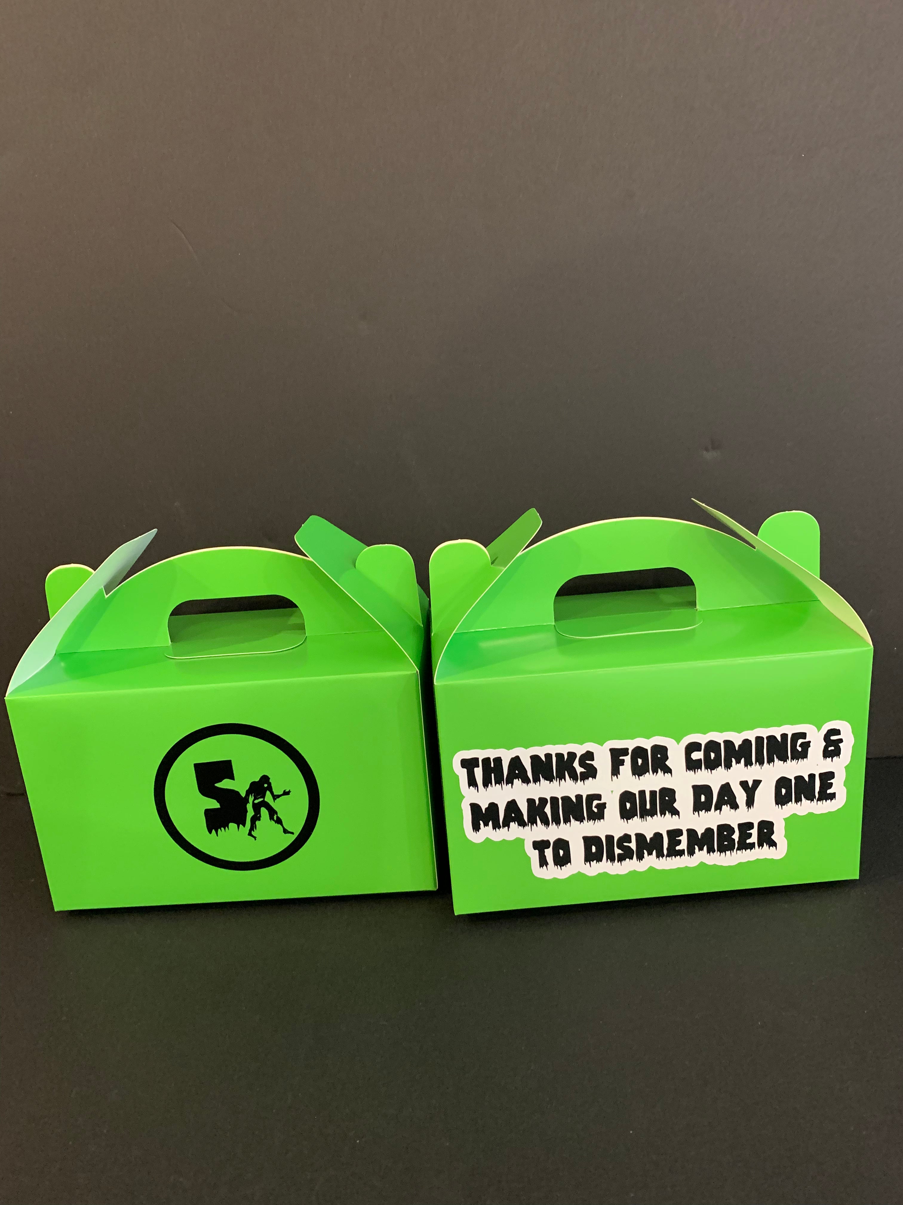 Zombies party boxes