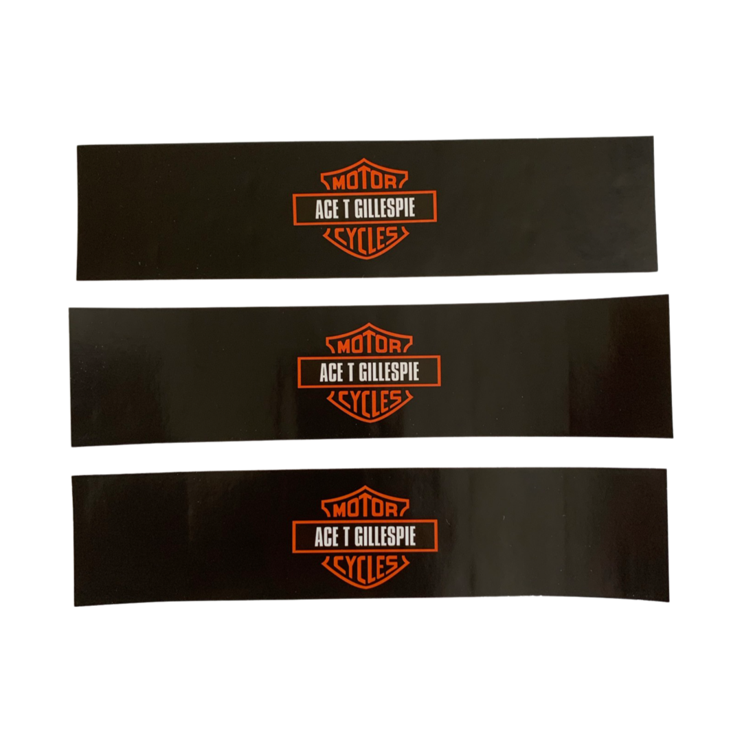 Harley Davidson themed water labels