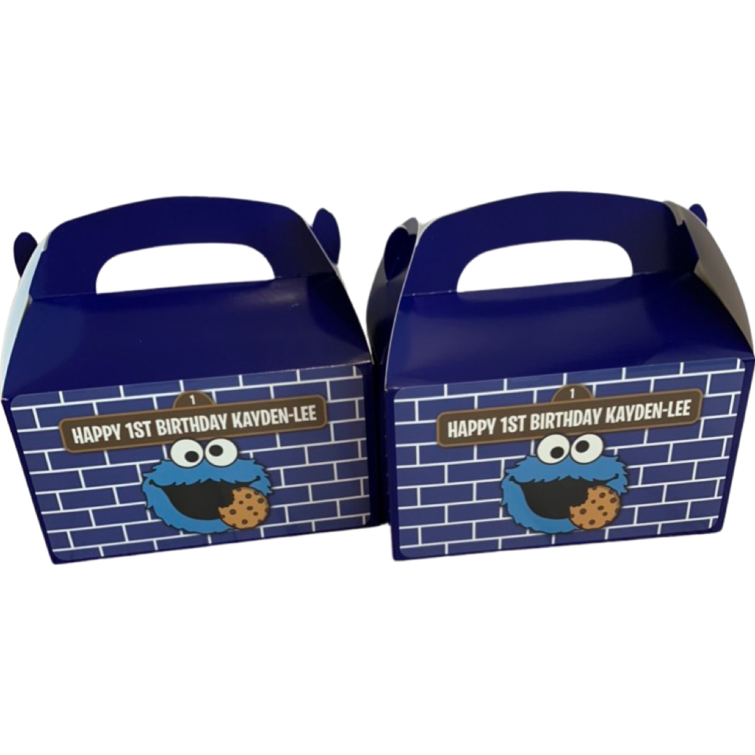 Cookie monster personalised gift boxes