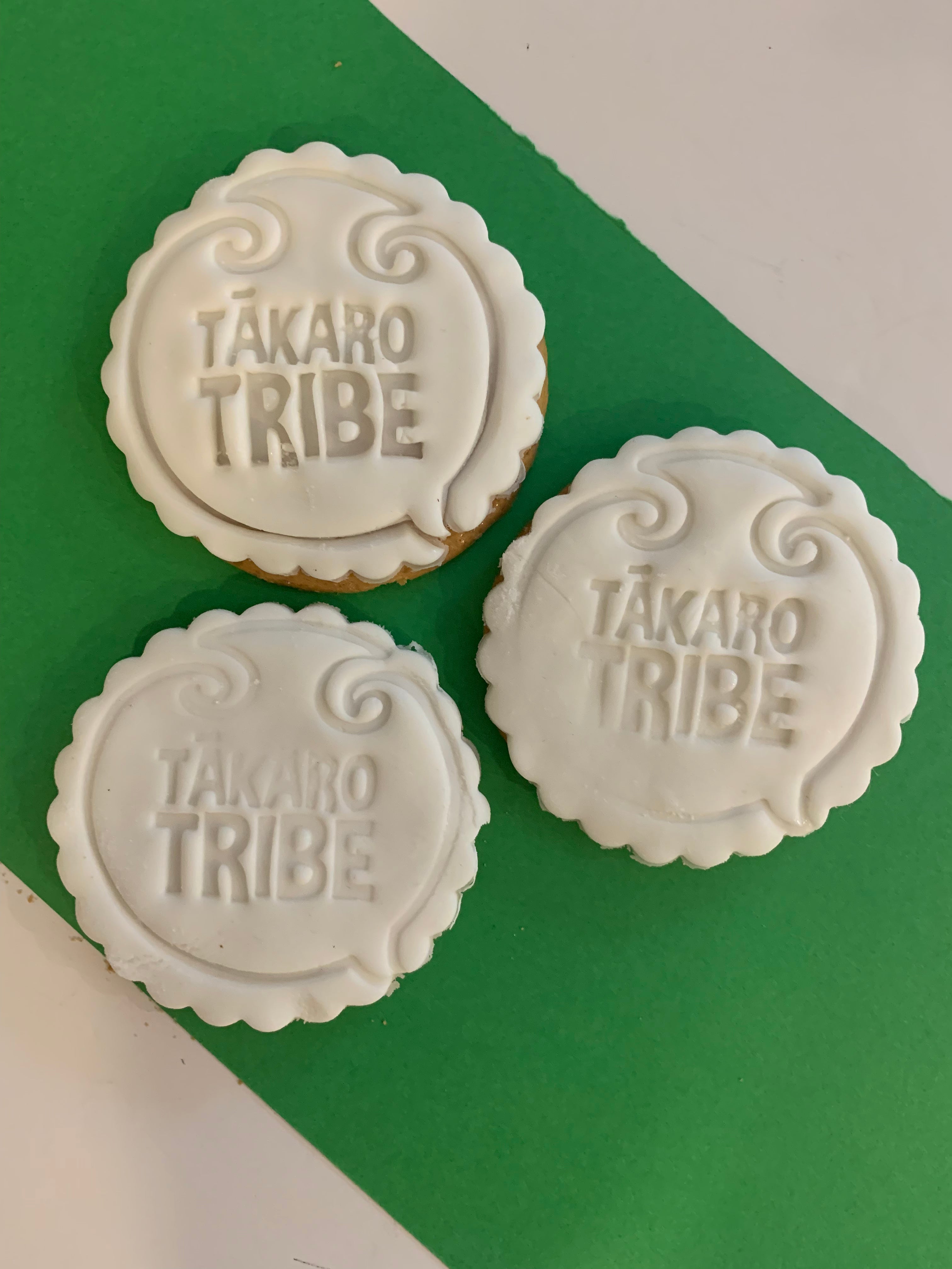Tākaro Tribe cookie fondant stamp