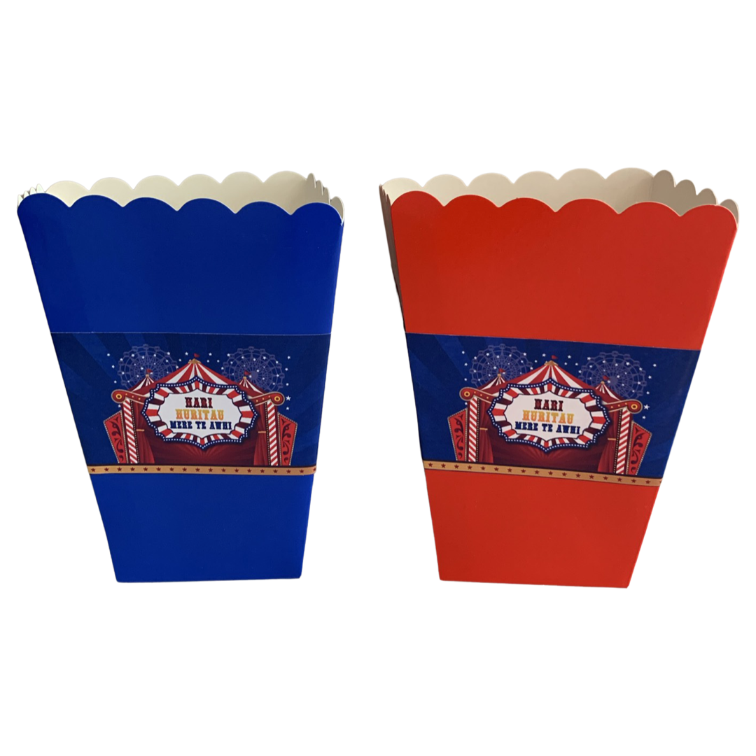 Circus popcorn boxes