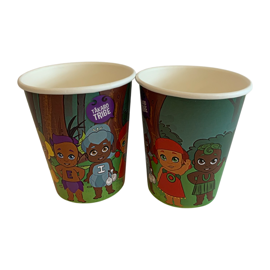Tākaro Tribe printed cups