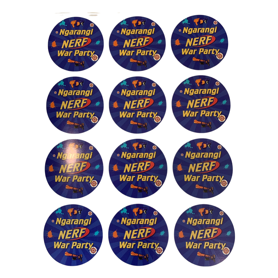 Nerf personalised stickers