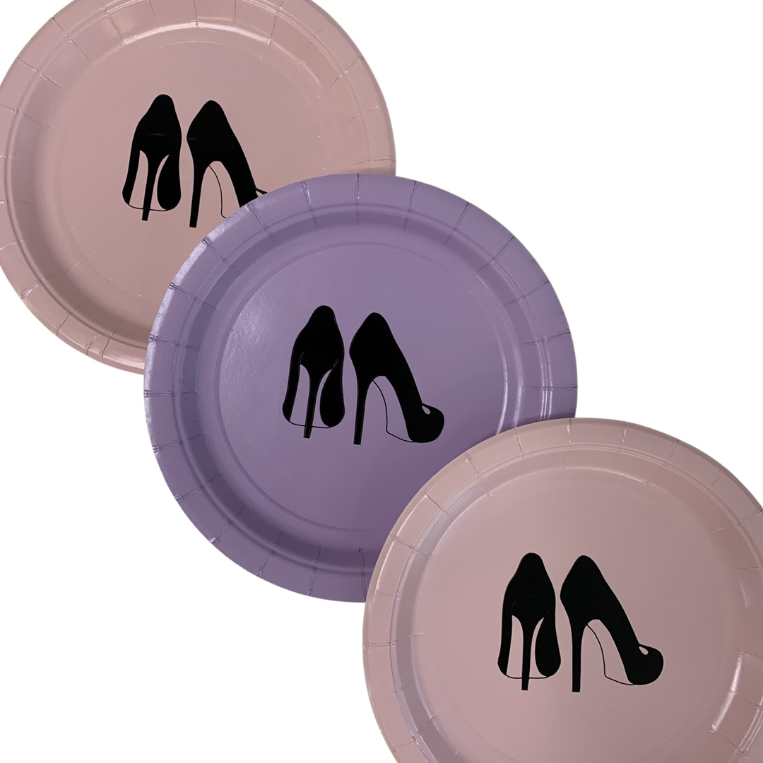 Pamper high heel party plates