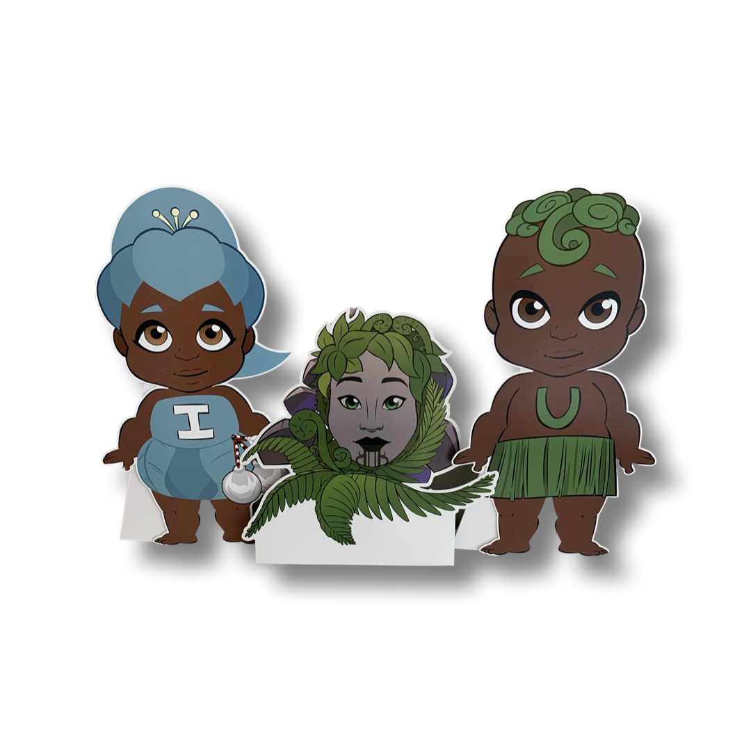 Tākaro Tribe cutouts
