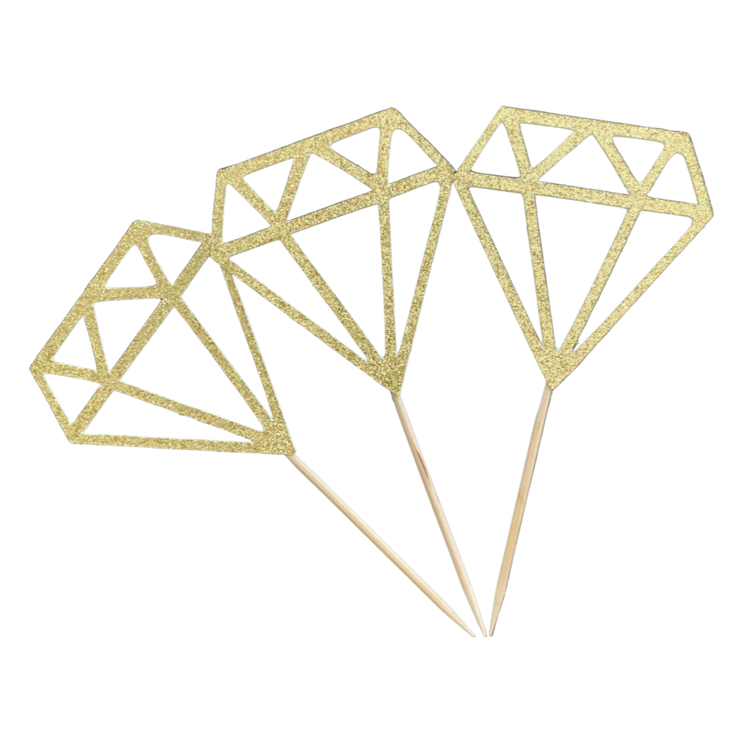 Diamond cupcake toppers