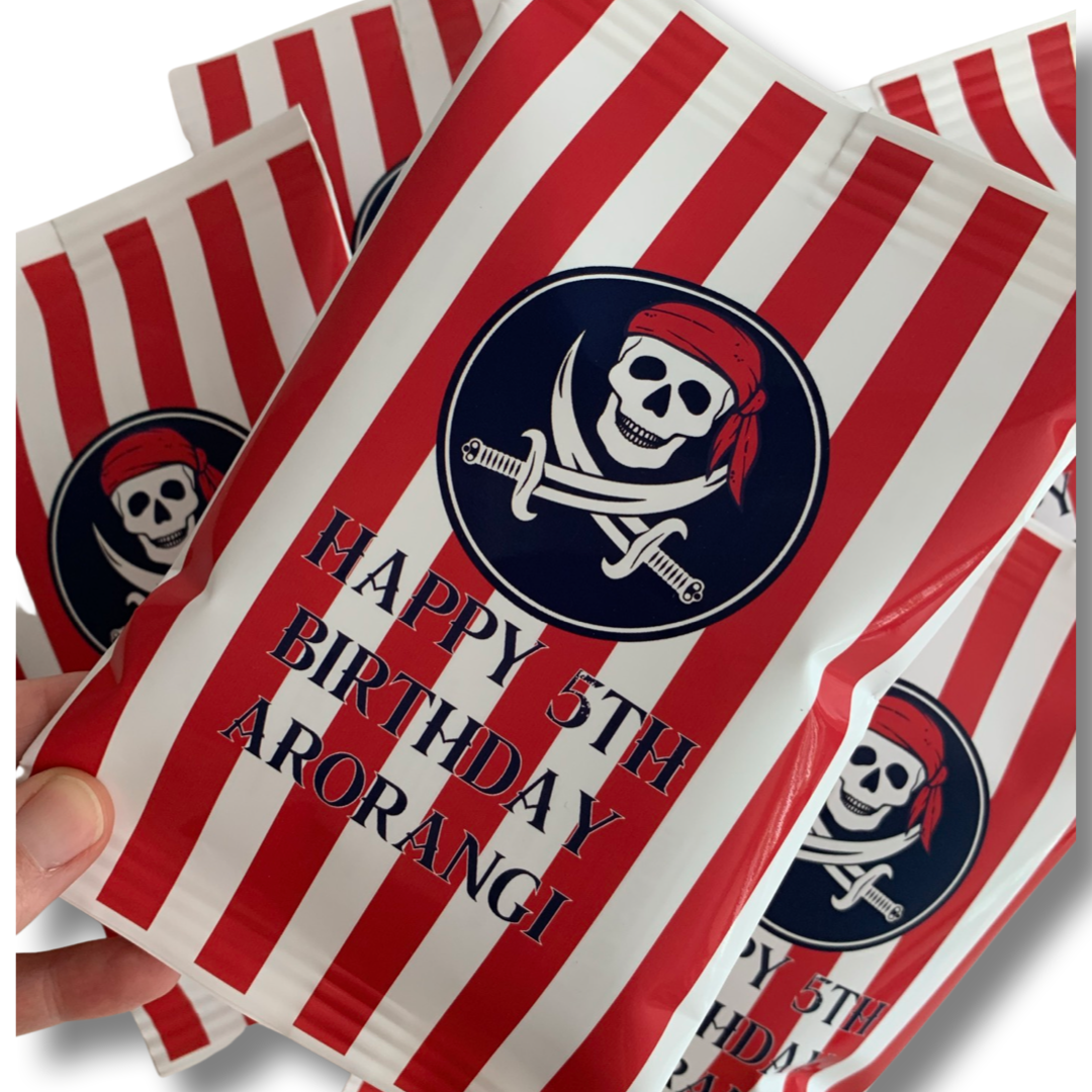 Pirate chip or popcorn packets