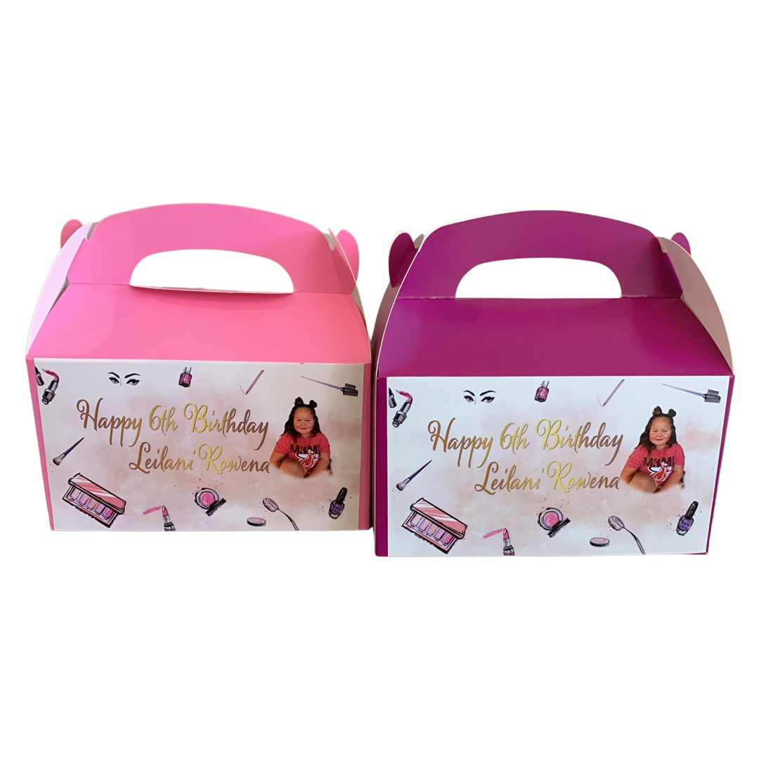Spa makeup themed personalised gift boxes
