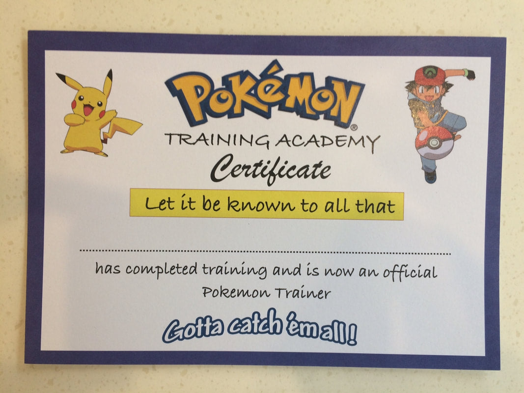 Pokemon party games certificate