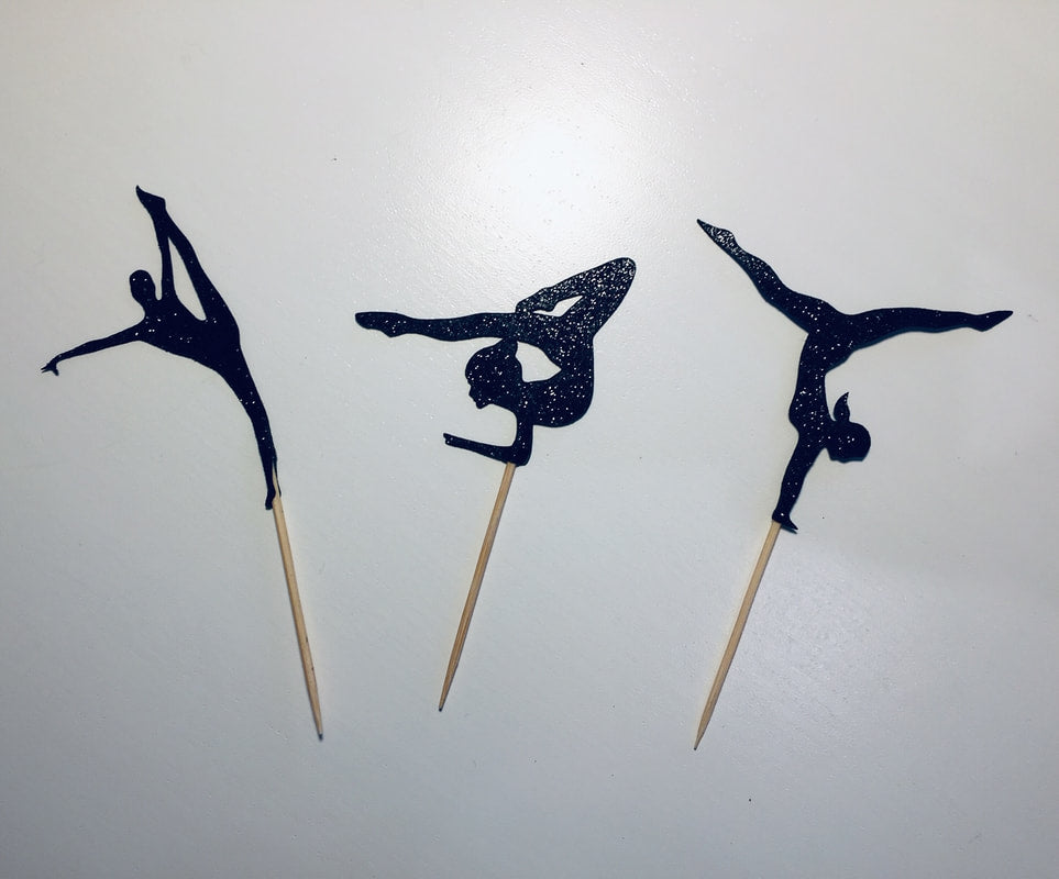 Gymnastics party cupcake toppers