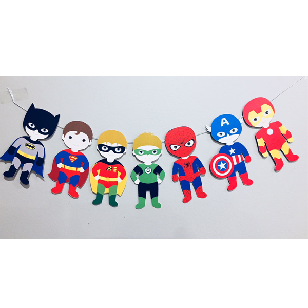 Superhero handmade party bunting